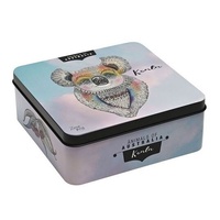 Banksia Red Lemon Myrtle Butter Finger Biscuit Tin - Animals of Australia Koala