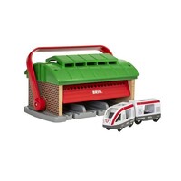 BRIO World Destination - Train Garage with Handle