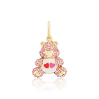 Couture Kingdom - Care Bears - Love-A-Love Bear Crystal Charm Gold