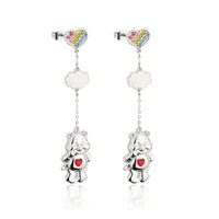 Couture Kingdom - Care Bears - Tenderheart Bear Drop Earrings Silver