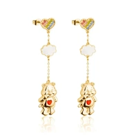 Couture Kingdom - Care Bears - Tenderheart Bear Drop Earrings Gold