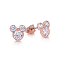Couture Kingdom - Disney - Mickey Mouse Crystal Stud Earrings Rose Gold