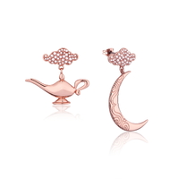 Disney Couture Kingdom - Aladdin - Genie Lamp in the Night Earrings Rose Gold
