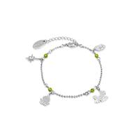 Disney Couture Kingdom - Princess and the Frog - Tiana & Prince Naveen Charm Bracelet White Gold