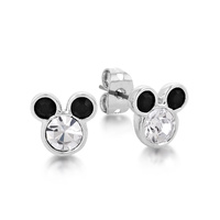Couture Kingdom - Disney - Mickey Mouse - Crystal Stud Earrings White Gold