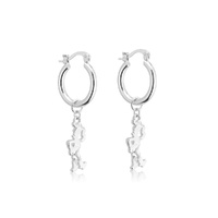 Couture Kingdom - Disney D100 - Woody Charm Hoop Earrings White Gold