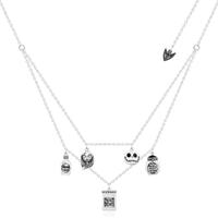 Disney Couture Kingdom - Nightmare Before Christmas - Jack And Sally Charm Necklace White Gold