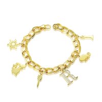 Disney Couture Kingdom - Tangled - Rapunzel Charm Bracelet Yellow Gold
