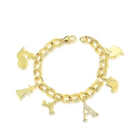 Disney Couture Kingdom - Sleeping Beauty - Aurora Charm Bracelet Yellow Gold