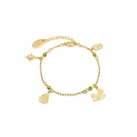 Disney Couture Kingdom - Princess and the Frog - Tiana & Prince Naveen Charm Bracelet Yellow Gold