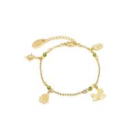 Disney Couture Kingdom - Princess and the Frog - Tiana & Prince Naveen Charm Bracelet Yellow Gold