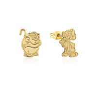 Disney Couture Kingdom - Cinderella - Jaq & Gus Stud Earrings Yellow Gold