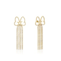 Couture Kingdom - Disney D100 - Minnie Mouse Crystal Bow Drop Earrings Yellow Gold