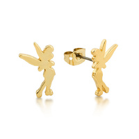Couture Kingdom - Disney - Tinker Bell Silhouette Stud Earrings Yellow Gold
