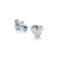 Couture Kingdom - Disney - Mickey Mouse Stud Earrings White Gold