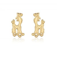 Disney Couture Kingdom - The Emperor's New Groove - Kuzco Llama Stud Earrings Yellow Gold