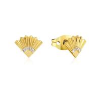 Disney Couture Kingdom - Mulan - Fan Stud Earrings Yellow Gold