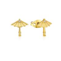 Disney Couture Kingdom - Mulan - Umbrella Stud Earrings Yellow Gold