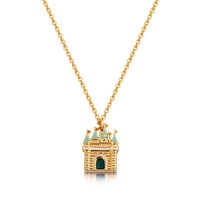 Couture Kingdom - Disney - Cinderella Castle Necklace Yellow Gold