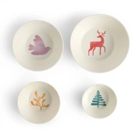 Royal Doulton Christmas 1815 Mixed Pattern Stacking Bowl 4 Piece Set