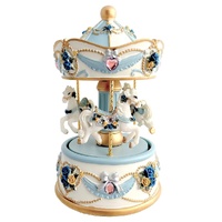 Russell Collection Carousel - 3 Horse Petite Blue