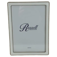Russell Collection Frame - White & Gold Tone Beaded Frame 5x7in