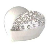 Russell Collection - Epoxy Heart-Shaped Half Diamante Trinket Box