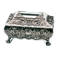 Russell Collection - Footed Floral Jewellery Box