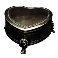 Russell Collection - Pewter Finish Heart-Shaped Footed Jewellery Box Large