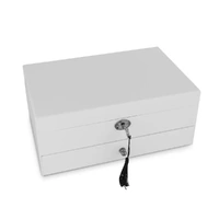 Russell Collection - White Glass 1 Drawer Jewellery Box 25cm