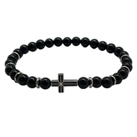 Hematite Bracelet With Cross