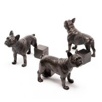 Jardinopia Potty Feet - Antique Bronze French Bulldog (Set Of 3)