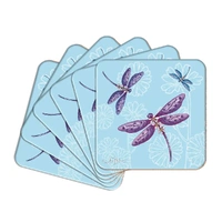 Lisa Pollock - Coasters Lavender Dragonflies (Set of 6)