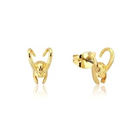 Couture Kingdom - Marvel - Precious Metal Loki Stud Earrings Yellow Gold