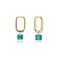 Couture Kingdom - Marvel - Tesseract Crystal Drop Earrings Yellow Gold