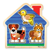 Melissa & Doug Jumbo Knob Puzzle - House Pets 3 Pieces
