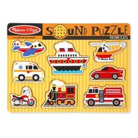 Melissa & Doug Sound Puzzle - Vehicles 8 Pieces