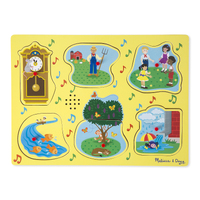 Melissa & Doug Song Puzzle - Sing-Along Nursery Rhymes Yellow 6 Pieces