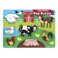 Melissa & Doug Peg Puzzle - Farm 8 Pieces