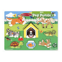 Melissa & Doug Peg Puzzle - Pets 8 Pieces