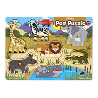 Melissa & Doug Peg Puzzle - Safari 8 Pieces