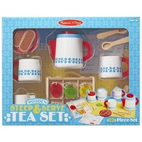 Melissa & Doug Kitchen Play - Wooden Steep & Serve Tea Set
