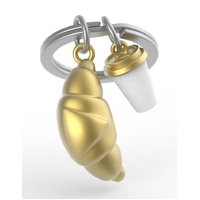 Metalmorphose Keychain - Croissant & Coffee Cup
