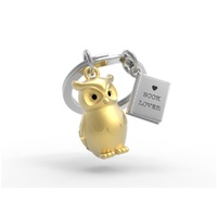 Metalmorphose Keychain - Owl & Book