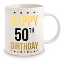 Gold Foil 50th Birthday Mug