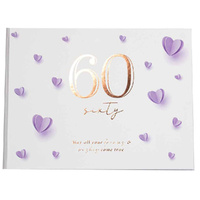 Paper Heart 60th Birthday Guest Book