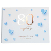 Paper Heart 80th Birthday Guest Book