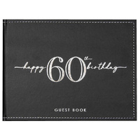 Silver & Black 60th Birthday Guest Book