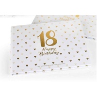 Sweet Heart Gold Text Guest Book - 18th