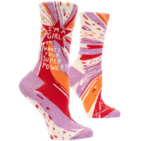 Blue Q Womens Crew Socks - I'm A Girl, What's Your Superpower?